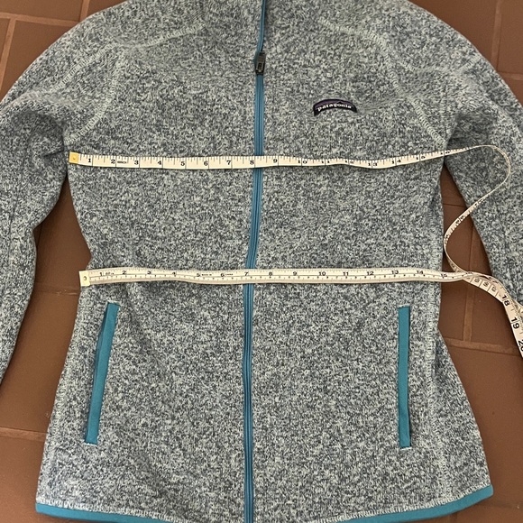 Patagonia Women's Heathered Blue Better Sweater Fleece Jacket with Teal Trim - Picture 8 of 8